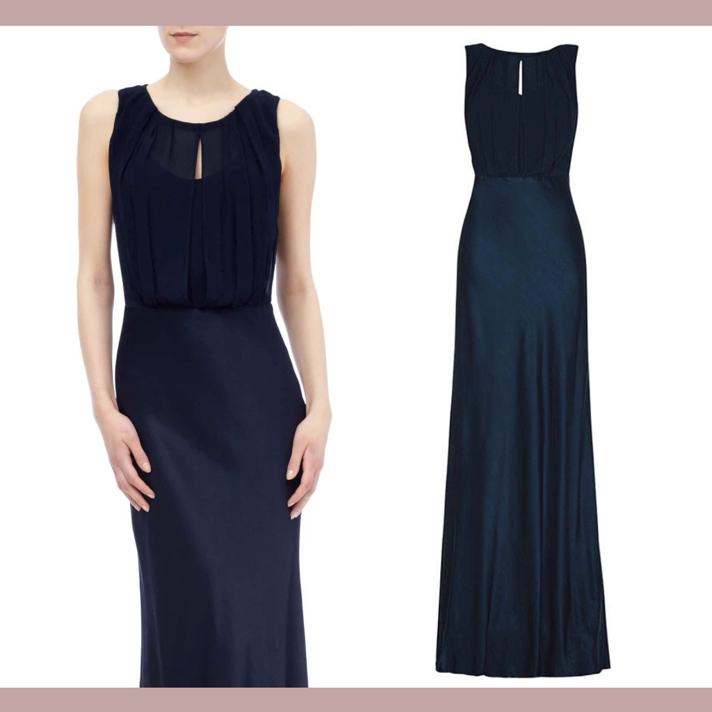 New Ghost London [ Xs ] Hollywood Claudia Cowl Back Gown In Navy Blue — image 3 of 8